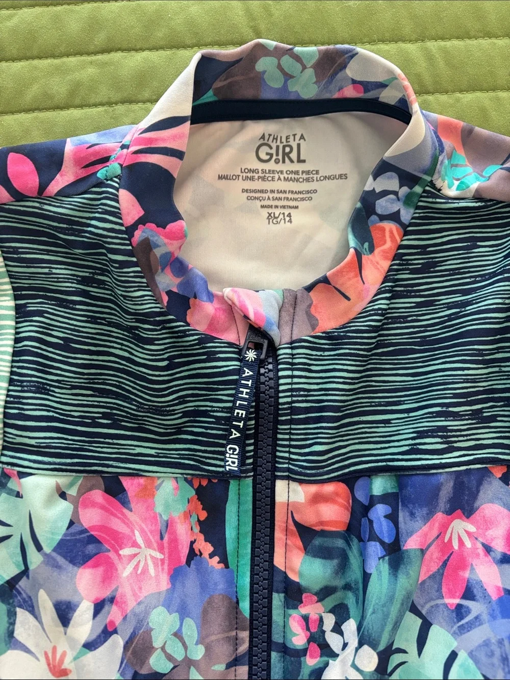 Athleta Girls Floral Long-Sleeve One-Piece Swimsuits Bundle